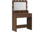 Syfax™ Tavolo Da Trucco Con Specchio Rovere Marrone 75,5 X 41 X 135 Cm