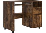Syfax™ Scrivania Con Ruote Con Cassetto Rovere Fumé 91 X 50 X 77 Cm