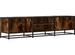 Syfax™ Mobile Tv Rovere Fumo 160X35X41 Cm Legno Multistrato E Metallo