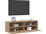 Syfax™ Mobile Tv Da Parete 2 Pcs Rovere Artigianale 100 X 30 X 30 Cm