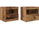 Syfax™ Armadio Da Notte 2 Pcs Legno Vecchio 50 X 40 X 45 Cm