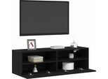Syfax™ Mobile Tv Da Parete 2 Pcs Rovere Nero 100 X 30 X 30 Cm