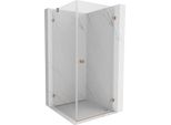 Mexen Lunar-B Cabina Doccia A Battente Destra 70 X 70 Cm, Trasparente, Rame Spazzolato - 832-070-070-65-00-P
