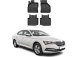 2015-2025 Skoda Superb Estate Tappetini Tpe Nero 4 Pezzi