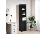 Vidaxl Credenza Nera Aspetto Rovere 37,5X35X180 Cm Materiale A Base Di Legno