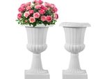 Vevor Fusi Da Fiori In Plastica, 40X67 Cm, Confezione Da 2, Fioriera. Fioriera, Ciotola Per Piante, Vasi Da Fiori Bianchi, Per Veranda, Matrimonio, Festa, Casa, Palcoscenico, Balcone, Terrazza