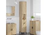 Vidaxl Mobile Da Bagno Con Contenitore In Rovere Sonoma 31,5 X 33 X 190 Cm