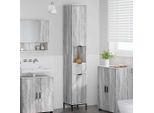 Vidaxl Mobile Da Bagno Con Contenitore Grigio Sonoma 31,5 X 33 X 190 Cm