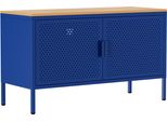 Credenza Moderna A 2 Ante L100 Cm In Metallo Blu Scuro - Oviala Punchy
