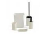 Set Di Accessori Da Bagno 5 Pezzi - Oggi - Utility - Distributore Di Sapone, Portaspazzolino, Portasapone, Scopino, Cestino - Bianco