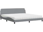 Syfax™ Letto Con Materasso Dover Grigio Chiaro 200X200 Cm In Tessuto