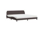 Syfax™ Letto Con Materasso Dover Marrone Scuro 200X200 Cm In Tessuto