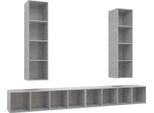 Syfax™ Mobile Tv A Parete 4 Pz Grigio Cemento In Legno Multistrato