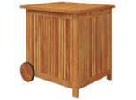 Cassapanca Da Giardino Con Rotelle 60X50X58 Cm In Legno Massiccio Di Acacia