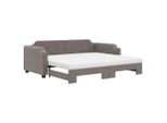 Syfax™ Divano Letto Estraibile Con Materassi Tortora 90X200 Cm Tessuto