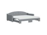 Syfax™ Divano Letto Estraibile Materassi Grigio Chiaro 90X200 Tessuto