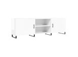 Syfax™ Mobile Porta Tv Bianco Lucido 150X30X50 Cm In Legno Multistrato