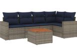 Syfax™ Set Divani Da Giardino 6 Pz Con Cuscini Grigio In Polyrattan