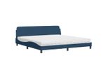Syfax™ Letto Con Materasso Dover Blu 200X200 Cm In Tessuto