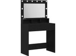 Syfax™ Tavolo Da Trucco Con Lo Scaffale Rovere Nero 75,5 X 41 X 135 Cm