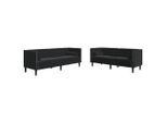 Syfax™ Set Divani Chesterfield 2Pz Con Cuscini Nero Velluto