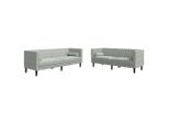 Syfax™ Set Divani Chesterfield 2Pz Con Cuscini Grigio Chiaro Velluto