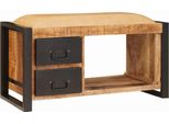 Syfax™ Panchina Con Contenitore Marrone Legno Massello Di Mango