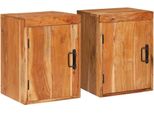 Syfax™ Comodino 2 Pcs Marrone 35 X 33 X 48 Cm Legno Massello Di Acacia