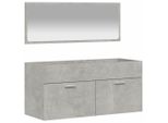 Syfax™ Mobile Da Bagno Con Specchio Grigio Cemento Legno Multistrato