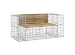 Syfax™ Panca Da Giardino Design Gabbione 143X71X65,5Cm Pino Impregnato
