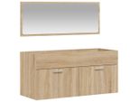 Syfax™ Mobile Da Bagno Con Specchio Rovere Sonoma In Legno Multistrato