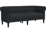 Syfax™ Divano Chesterfield A 2 Posti Nero In Tessuto