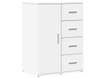 Syfax™ Credenza Bianca 59X39X80 Cm In Legno Multistrato