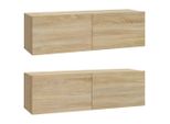Syfax™ Mobili Tv Muro 2Pz Rovere Sonoma 100X30X30 Cm Legno Multistrato