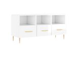 Syfax™ Mobile Porta Tv Bianco Lucido 102X36X50 Cm In Legno Multistrato