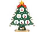 Albero Di Natale In Legno Decorazione Da Tavolo Con Mini Ornamenti Per Ornamento Verde