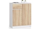 Akord Mobile 2 Ante 1 Cassetto Bianco/Rovere Sonoma 80X40X99 Cm