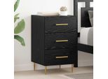 Vidaxl Comodino Look Rovere Nero 40 X 40 X 66 Cm Materiale A Base Di Legno