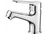 Elegante Miscelatore Per Lavabo Cromato Con Miscelatore Monocomando Click-Clack E Testa In Ceramica