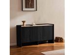 Credenza Moderna A 3 Ante Rettangolare L140 Cm Legno Nero - Oviala Gina