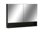 Syfax™ Armadietto A Specchio Con Led Nero 80X15X60 Cm In Mdf