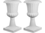 Succebuy Fusi Di Fiori In Plastica, 40X67 Cm, Set Di 2, Fioriere, Vasi Per Piante, Vasi Di Fiori Bianchi, Ideali Per Verande, Matrimoni, Feste, Case, Palchi, Balconi E Decorazioni Per Patio