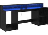 Syfax™ Scrivania Rovere Nero 200 X 55 X 91 Cm Legno Multistrato