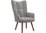 Syfax™ Sedia Relax Grigio Chiaro In Velluto