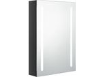 Syfax™ Armadietto Bagno Con Specchio E Led Nero Lucido 50X13X70 Cm