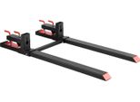 Forche Per Pallet Succebuy Con Capacità Di Carico Di 1814 Kg, Lunghezza Totale Di 1490 Mm, Barra Stabilizzatrice Regolabile, Adatte A Trattori, Pale Caricatrici E Minipale, Nero