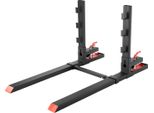 Forche Per Pallet Succebuy Con Capacità Di Carico Di 1814 Kg, Lunghezza Totale Di 1490 Mm, Forche Con Protezione Antiribaltamento E Barra Stabilizzatrice Regolabile, Adatte A Benne Caricatrici Compatte, Nero