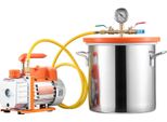 Pompa Per Vuoto Succebuy Con Camera Da Vuoto Da 11,4 L, 3,5 Cfm 99 L/Min, Pompa A 1 Stadio 180 W, Set Per Vuoto Con Tubo Flessibile Da 1,5 M, Ideale Per La Stabilizzazione Del Legno E Il Degasaggio Della Resina Siliconica