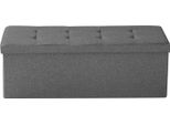 Succebuy Pouf Pieghevole Con Vano Portaoggetti (Rettangolare), Poggiapiedi Con Tasche Laterali, Sgabello Imbottito Pieghevole Con Capacità Di Carico Fino A 299,37 Kg, 11 X 38 X 38 Cm, Adatto Per Soggiorno, Camera Da Letto E Corridoio, Grigio