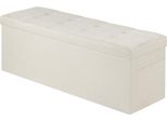 Succebuy Pouf Pieghevole Con Vano Portaoggetti (Rettangolare), Poggiapiedi Con Pratiche Tasche Laterali, Sgabello Imbottito Pieghevole Con Capacità Di Carico Fino A 299,37 Kg, 11 X 38 X 38 Cm, Adatto A Soggiorno, Camera Da Letto E Corridoio, Beige